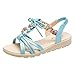 Produktbild Kolylong Damen Sommer Flip Flops Bohemian Flach Zehentrenner mit Strass Kreuzgurt Geflochtene Sommerschuhe Offener Zeh Römische Sandalen Größe 35-40