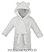 Embroidered Personalised Soft Baby White Dressing Gown Bath Robe with Teddy EARS 18-24 Pink or Blue Text