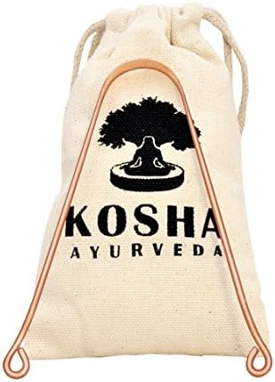 Copper Tongue Scraper | Perfect Surgical Tongue Cleaner | Best remedy for bad breath | Naturally Antimicrobial and Prevents Oral Health Diseases | Flexible handle with comfortable grip | Kosha Ayurveda