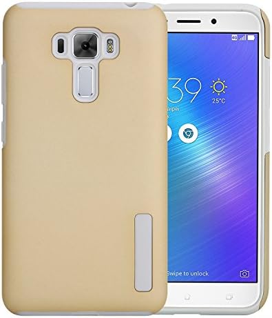 Asus ZenFone 3 Laser Case, Dual Layer Armor Hybrid Hard PC Shell + TPU Silicone Shock Absorption Bumper Protective Cover for Asus ZenFone 3 Laser ZC551KL 5.5 Inch Smartphone 2016 Release, Golden