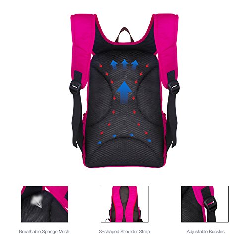 CARQI Leichtes, wasserdichtes, haltbares Reise-Wandern Rucksack Daypack Rosered