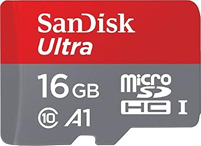 SanDisk Carte Mémoire microSDHC SanDisk Ultra 16GB + Adaptateur SD. Vitesse de Lecture Allant jusqu'à 98MB/S, Classe 10, U1, homologuée A1 - FFP