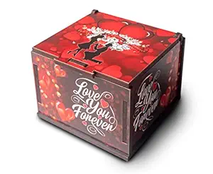 Celebr8 Love You Forever Greeting Cards in Wooden Box, Cards for Valentine, Wife, Husband, Marriage Anniversary, Birthday, Love Gifts for Girlfriend & Fiancee