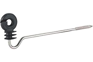 INSPROVET Aislador para Hilo, 22 cm, Negro, Poste de Madera - Bolsa 10 aisladores