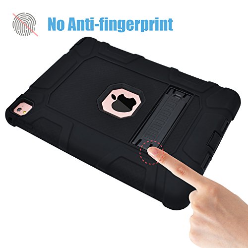 Dailylux Funda para Nuevo iPad 9 7 ulgada 2017 2018 Esquina Parachoques Amplificaci  n de Sonido Protecci  n de Alta Resistencia y Protector Incorporado de Pantalla para Apple iPad 9 7 pulgada 2017 2018-negro