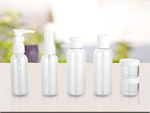 Schönes leben* 10tlg. Reiseflaschen Set mit Tasche Travel Bottles Kosmetikbehälter Reisegröße Flüssigkeitsbehälter für Shampoo, Conditioner, Lotion, Creme - 5