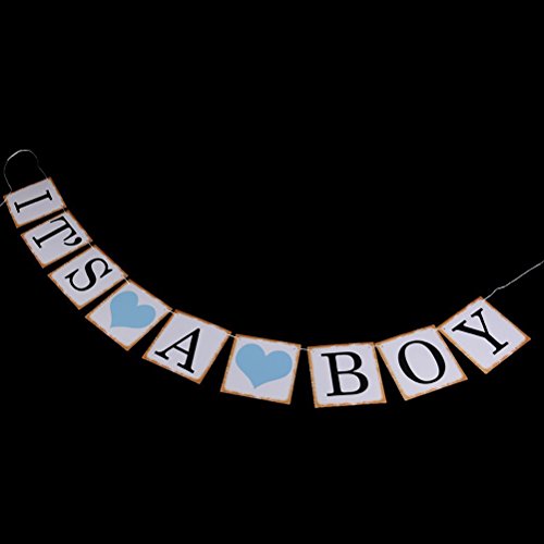 LEORX Ammer Banner-Baby-Dusche Hochzeit Hochzeits Party Dekoration Foto Prop (IT’s A BOY) - 8