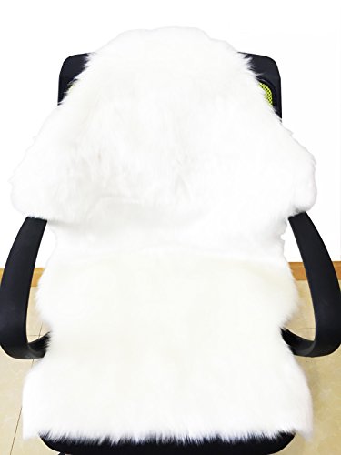 Lammfellimitat Teppich,Gemütliches Gefühl wie echter Wolle,Weiß - 4