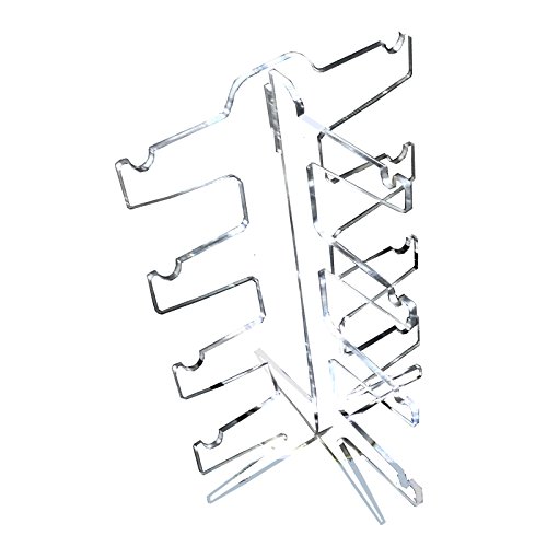 Preisvergleich Produktbild Acryl BRILLENSTÄNDER für 4 BRILLEN. Brillenpräsenter Brillenablage Brillenaufsteller Brillenaufbewahrung Brillenregal für Brillengestell / Brillenfassung . Brillendisplay Brillenhalter Sonnenbrille