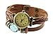 Produktbild Quartz Damenuhr mit Echtleder Armband in verschiedenen Farben von Vintageparts Wickelarmband (Braun)