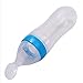 Hengsong Infant Silicone Feeding Bottle Squeeze Spoon Food Supplement Rice Cereal Bottle (Blue)