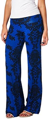 Womens Comfy Chic Solid Tie-Dye Palazzo Pants - Made in USA?Dark blue,L)