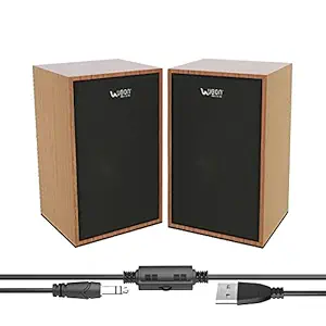 UBON CP-012 Twinboy 10 Watt 2.0 Channel Wired Multimedia Speaker (Brown)