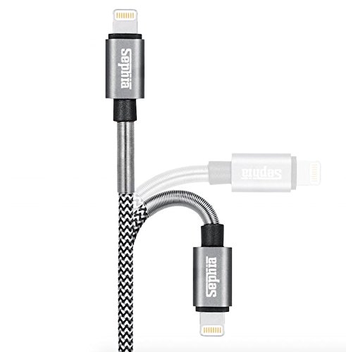 Price comparison product image iPhone Charger,  Sephia ,  Spring Reinforced,  Nylon Braided USB iPhone Cable with Lightning Connector [Apple MFi Certified] Ultra-High Lifespan Sync and Charge Cable for iPhone 7 / iPhone 7 plus / iPhone 6 / 6 Plus / 6s,  iPad Air 2