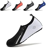  VIFUUR Zapatos de Agua Aqua Yoga para Mujer Hombre Cremallera Blanca EU36/37
