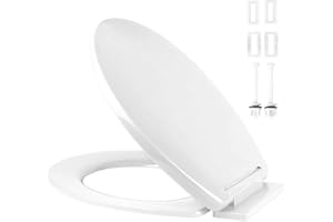 RAM ONLINE Ram® White Soft Close Toilet Seat with Quick Release for Easy Clean Loo Toilet Seat with Adjustable Hinges Standard O Shape Toilet Seat