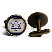 Israel Israeli Flagge Antike Bronze Manschettenknöpfe