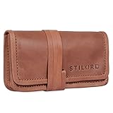 Tabaktasche Leder Hellbraun Stilord "Flavio"