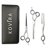Professional Hairdressing Scissors 6.5 Inch - Salon Barber Styling Shears - Sharp Blades for Clean Hair Cut with Thinning/texturizing Set with Fine Adjustment tension screw - Stylish leather case