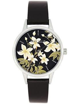 Mike Ellis New York Damen-Armbanduhr La Fleur Analog Quarz Leder SL4310A8