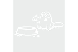 ‎TRADERCAT tradercat Auto Aufkleber Simons Cat - nach rechts guckend 27,5cm - Sticker für alle Oberflächen - Fenster, Seitenspiegel, Heckscheibe, Motorhaube, Fahrzeug – mit Anleitung (Weiss)