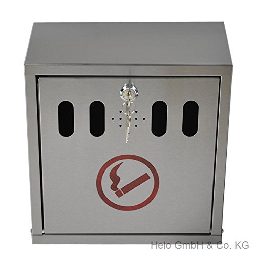 Aschenbecher aussen draußen Edelstahl Wandascher Raucherkasten Wandaschenbecher - 2