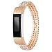 Produktbild Altsommer Flash Diamant Metallband Armband für Fitbit Alta HR/Fitbit Alta-Uhr Luxus Edelstahl mit Schnellverschluss Armbände Replacement für Damen Herren,170 mm Band lang (Rose Gold)