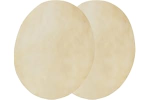 2 Stück Büffel-Trommelfell Büffelleder Runder Beige Felltrommel für Afrikanische Bongo-Trommeln und Bongo-Trommel (9,0 Zoll)