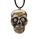 Schöne Uhren, Herrn Taschenuhr Chinesisch Mechanischer Handaufzug Armbanduhren für den Alltag Leder Band Retro Totenkopf Braun ( Farbe : Bronze )