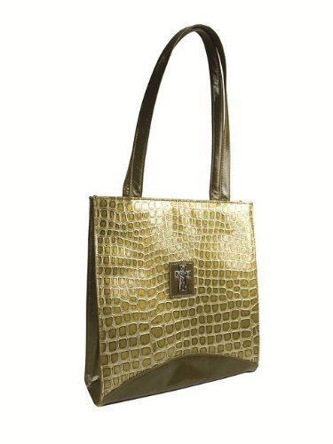 Preisvergleich Produktbild Croc Embossed Green Tote with Cross