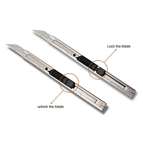 FOSHIO Abschließbares 9mm Gebrauchsmesser mit 30 Grad Carbon Steel Snap-Off Ersatzklingen Auto Wrap Cutter Craft Messer Tint Film Handwerkzeuge - 2