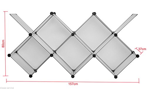 Kronenburg Regalsystem Badregal Steckregal Schrank Regal Kleiderschrank Garderobe – 112 x 112 x 37 cm – Transparent - 7