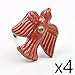 Produktbild (4 Stück Set) Red Sparrow Dove Vogel Keramik Schrankknöpfe, Schrank-Zubehör Knöpfe, Kabinettgriffe, für Türen, Schubladen, Möbel und Küchen 5.8 cm Durchmesser, 4.4 cm Stablänge