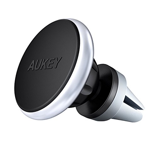 AUKEY HD-C12 Supporto Auto Smartphone Magnetico 360 Gradi in Alluminio Porta Cellulare Auto Universale per iPhone 7 / 7 plus / 6 / 6 plus / 5 / 5S, Samsung Note 8 / Galaxy S8 / S6 / Edge S6 / S5 / S4 / S3, Sony, Nexus, LG, HUAWEI, HTC ecc. Argento