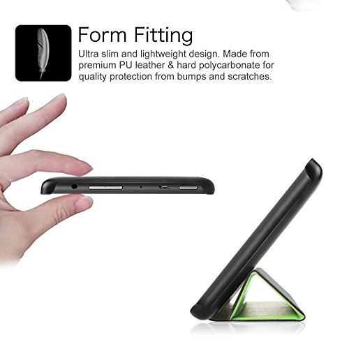 Fintie Fire 7 2015 Hülle – Ultra Slim Lightweight Schutzhülle Tasche Smart Shell Case mit Standfunktion für Amazon Fire 7 Zoll (5. Generation – 2015 Modell) Tablet, Grün - 5