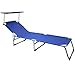 Produktbild Sonnenliege Hawaii | mit Dach | Tragegriff | 195cm Länge | Verstellbar | Gartenliege Strandliege Freizeitliege Liege | Farbwahl | Blau |