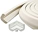 Edge & Corner Guard Protector | Extra Long 22feet [20.4feet Edge + 8 Pre-Taped Corners] - Cream White - Peace Of Mind Childproofing Protection - Door Slammer Guard Included