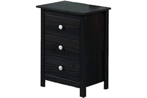 Dogar Tabac Mesita 3 cajones, Pino, Wengue, 63 x 43 x 35 cm