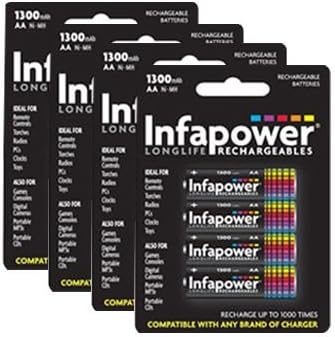 Infapower B003 - INFAPOWER AA 1300mAh Ni-Mh Rechargeable Batteries, 4 Pack (B003)