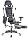 Produktbild Top Gamer Ergonomische Fußstütze Computer Gaming Hohe Rückenlehne Drehstuhl Büro Stuhl mit Anpassung Kopfstütze und Lendenwirbelstütze Racing Stuhl weiß