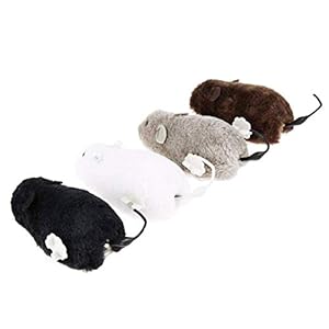 Ogquaton Ratón de cuerda de calidad superior para gatos cuerda juguetes de ratón de felpa Catch Toy Cat Kitten Play y Chase Wind Up Rat 1 unid