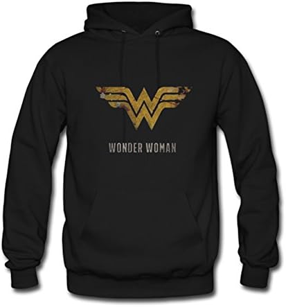 Classic Custom Wonder Woman Men's Pullover Athletic Hoodie Unisex -  Black - 