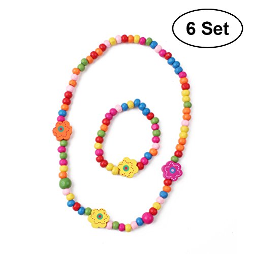 TOYMYTOY Set gioielli con collana principessa bambina e bracciale, 6 set