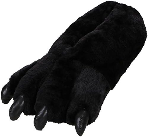 Bozhan Indoor Animal Cosplay Slippers Feet Costume and House Slippers Claws Shoes (Large, Black)