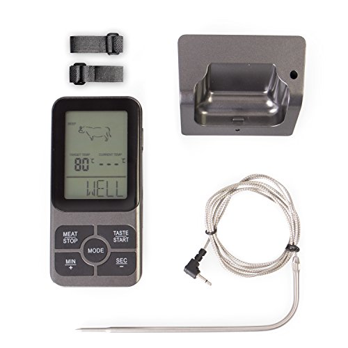 Rustler Digitales Braten- & Grill-Thermometer mit großem LCD-Display und tragbarem Funkempfänger mit Magnetrückwand, für Grill/BBQ, Ofen oder Kochmulde - 4