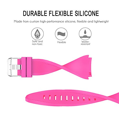 AMERTEER Samsung Gear S3 Frontier / Classic / Moto 360 2nd Gen 46mm Watch Armband – Silikon Sportarmband Uhr Band Strap Erstatzband Uhrenarmband für Samsung Gear S3 Classic Samrtwatch, Nicht für Gear S2 Classic, Hot Pink - 6