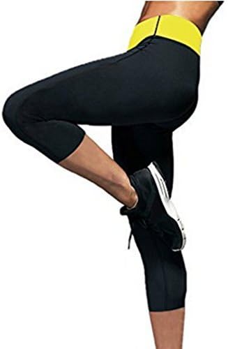 Gemx New Womens Workout Trousers Neoprene Thermo Active Shaper Hot Pants Capri Joging Yoga Gym Fitness (Medium)