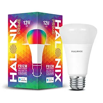 Halonix Wi-Fi Enabled Smart Bulb E27 12-Watt 16 Million Colors + Warm White/Neutral White/White) (Compatible with Amazon Alexa and Google Assistant)