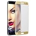 Produktbild mtb more energy® Gewölbtes 3D Schutzglas für Samsung Galaxy S6 Edge+ Plus (SM-G928, 5.7'') - goldener Rahmen - Curved Full Display Glasfolie