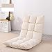 Produktbild Unmbo Zaisu Tatami Kissen Bodenstuhl mit Gepolsterter, Faltbar Faules Sofa Mit Verstellbarer Rückenlehne für Beim Lesen TV-Schauen Gaming Meditationsstuhl-Beige-110x52x14Cm